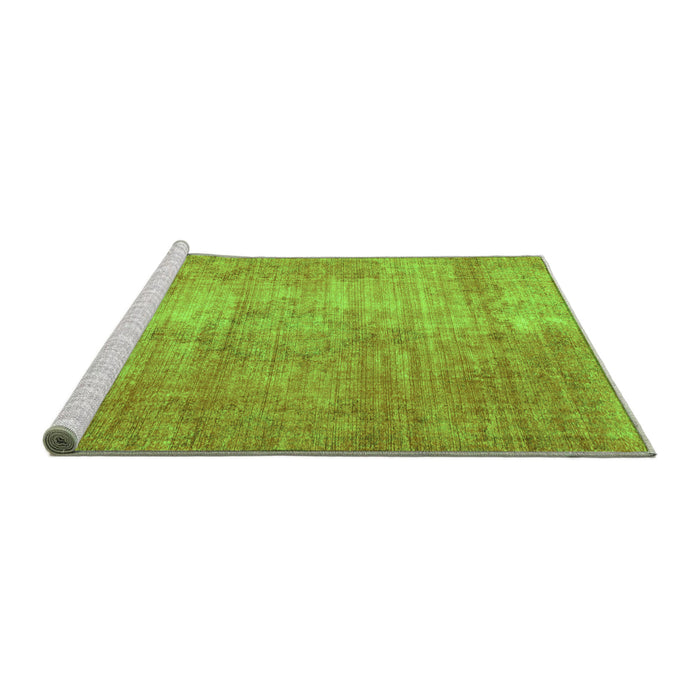 Sideview of Machine Washable Abstract Green Modern Area Rugs, wshabs824grn