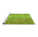 Sideview of Machine Washable Abstract Green Modern Area Rugs, wshabs824grn