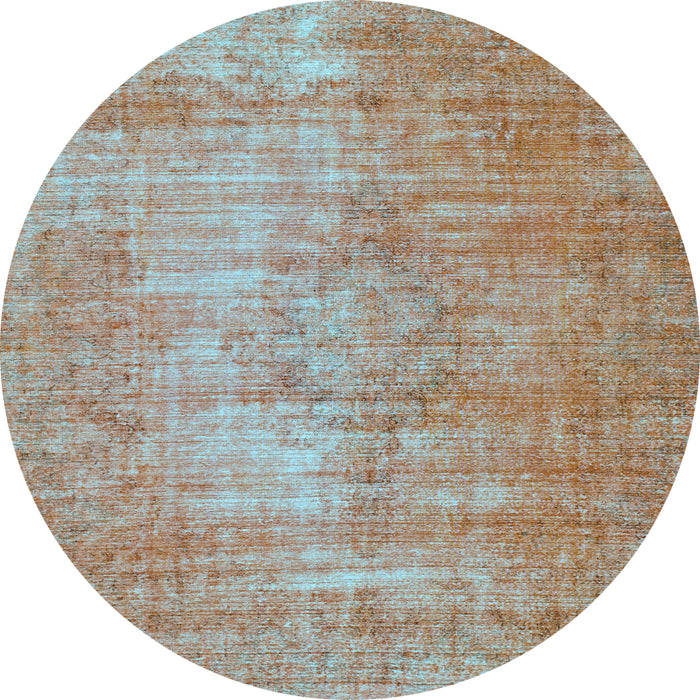 Round Abstract Light Blue Modern Rug, abs824lblu