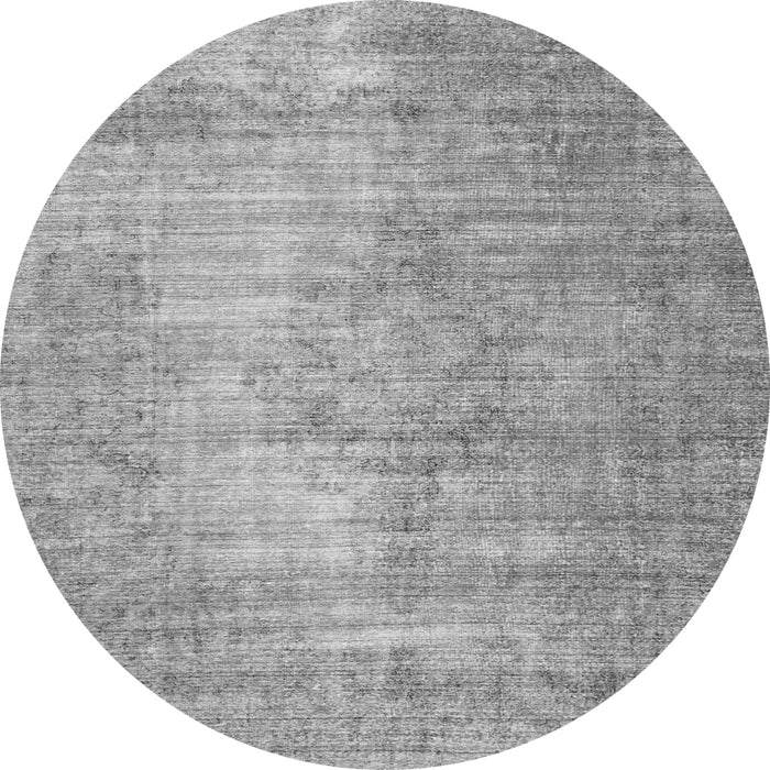 Round Machine Washable Abstract Gray Modern Rug, wshabs824gry