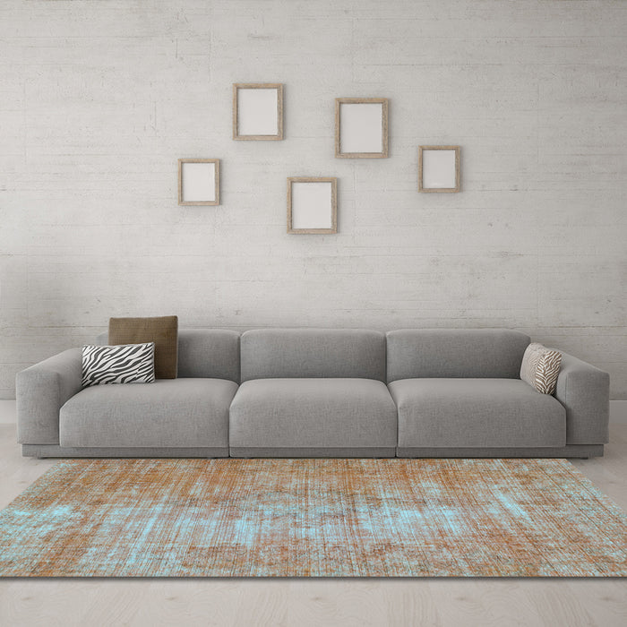 Machine Washable Abstract Light Blue Modern Rug in a Living Room, wshabs824lblu