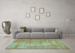 Machine Washable Abstract Turquoise Modern Area Rugs in a Living Room,, wshabs824turq