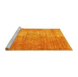 Sideview of Machine Washable Abstract Yellow Modern Rug, wshabs824yw