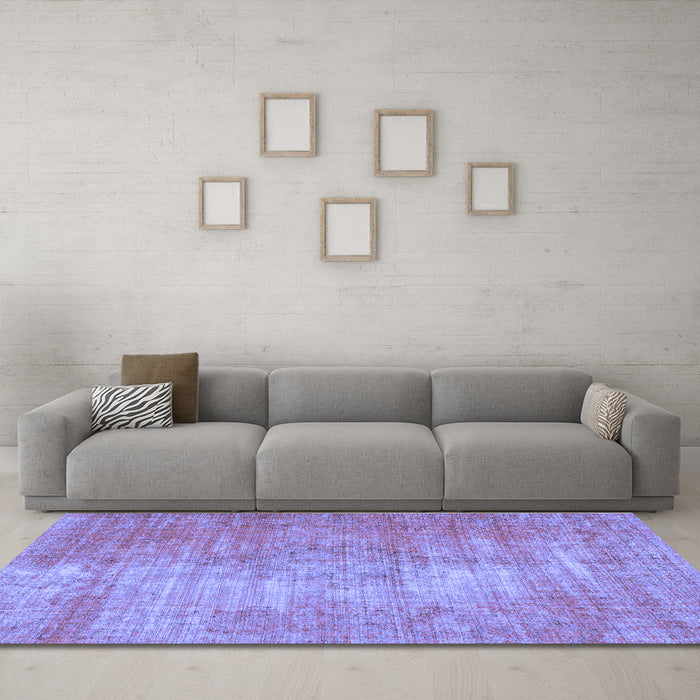 Machine Washable Abstract Blue Modern Rug in a Living Room, wshabs824blu