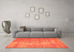 Machine Washable Abstract Orange Modern Area Rugs in a Living Room, wshabs824org