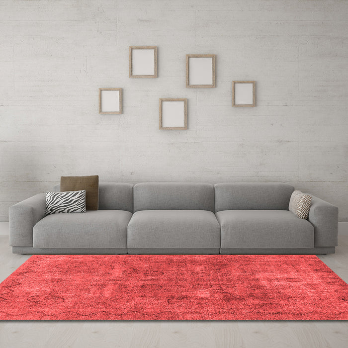 Modern Red Washable Rugs