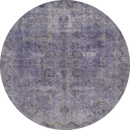 Round Abstract Lavender Purple Modern Rug, abs825