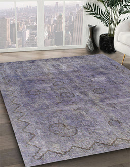 Abstract Lavender Purple Modern Rug in Family Room, abs825