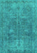 Abstract Turquoise Modern Rug, abs825turq