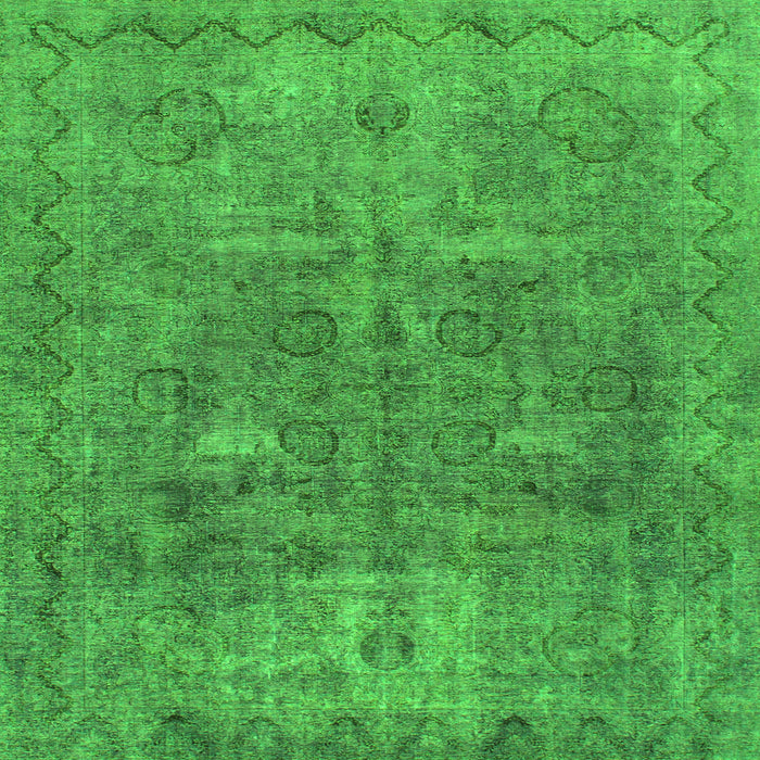 Square Machine Washable Abstract Green Modern Area Rugs, wshabs825grn