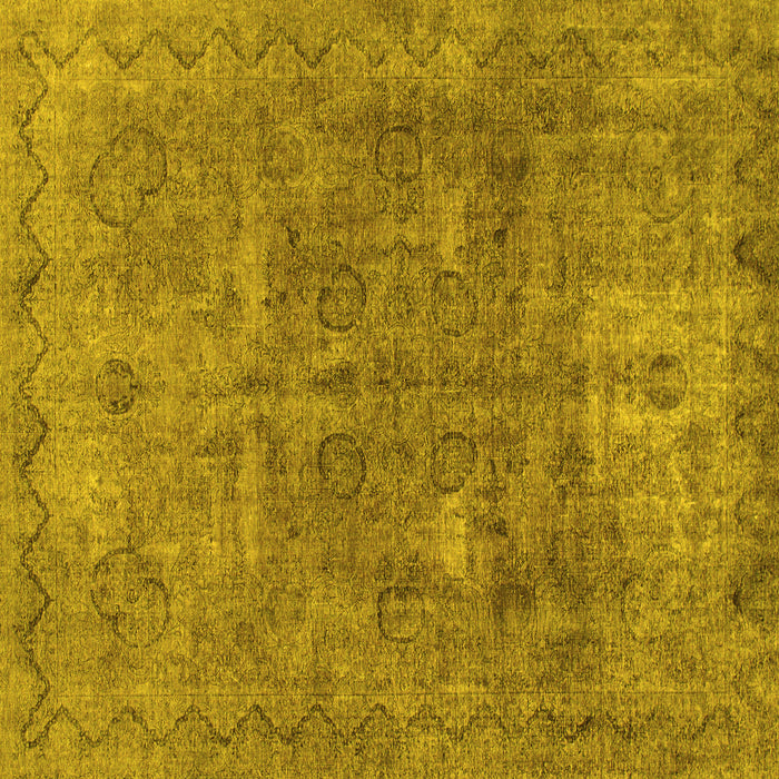Square Machine Washable Abstract Yellow Modern Rug, wshabs825yw