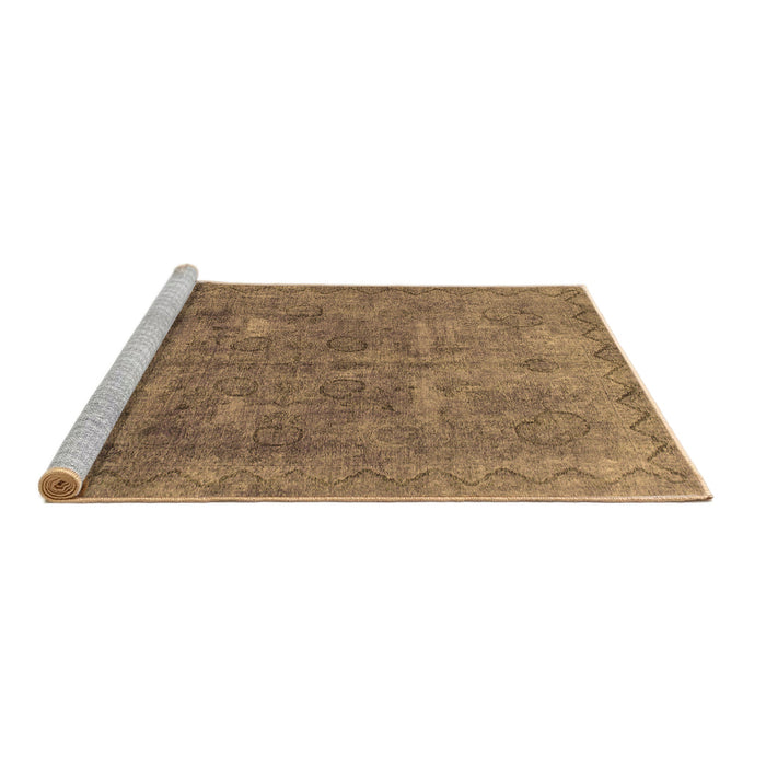 Sideview of Machine Washable Abstract Brown Modern Rug, wshabs825brn