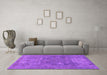 Machine Washable Abstract Purple Modern Area Rugs in a Living Room, wshabs825pur