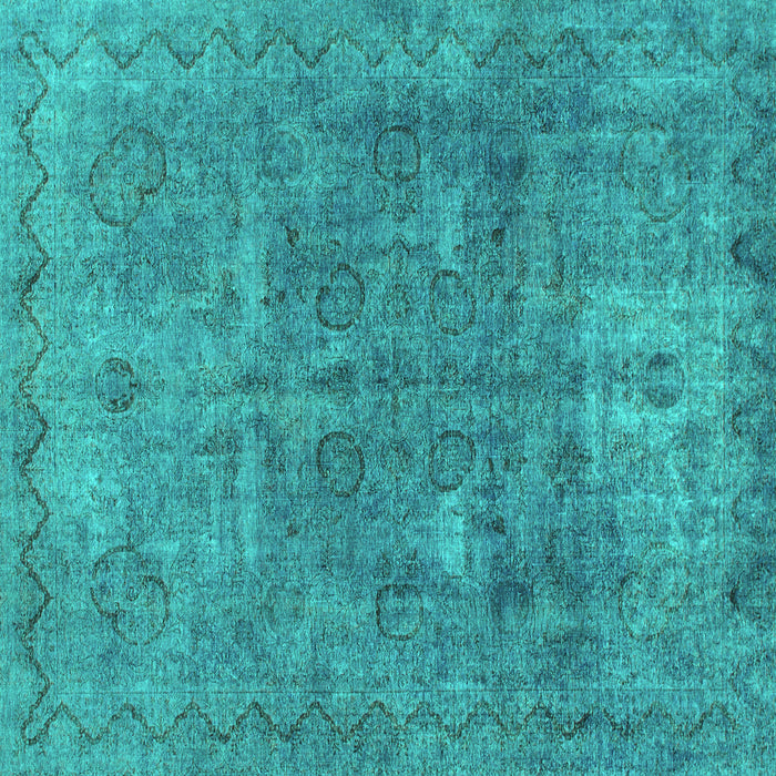 Square Machine Washable Abstract Turquoise Modern Area Rugs, wshabs825turq