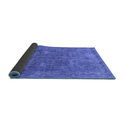 Sideview of Abstract Blue Modern Rug, abs825blu