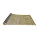 Sideview of Abstract Ginger Brown Green Modern Rug, abs826