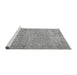 Sideview of Machine Washable Abstract Gray Modern Rug, wshabs826gry