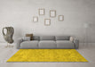 Machine Washable Abstract Yellow Modern Rug in a Living Room, wshabs826yw