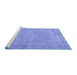 Sideview of Machine Washable Abstract Blue Modern Rug, wshabs826blu