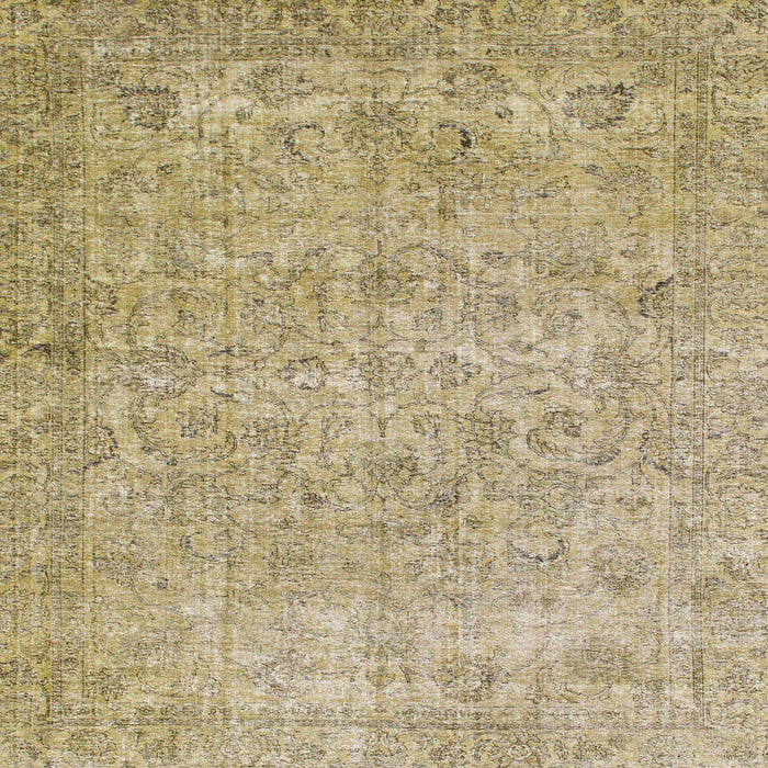 Square Abstract Ginger Brown Green Modern Rug, abs826