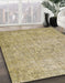 Abstract Ginger Brown Green Modern Rug in Family Room, abs826