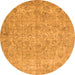 Round Abstract Orange Modern Rug, abs826org