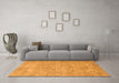 Machine Washable Abstract Orange Modern Area Rugs in a Living Room, wshabs826org