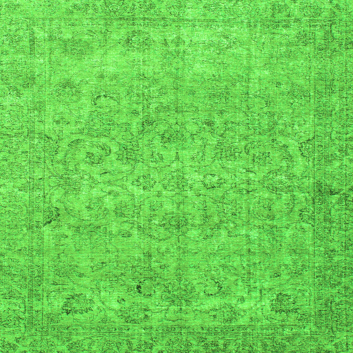 Square Machine Washable Abstract Green Modern Area Rugs, wshabs826grn