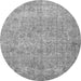 Round Abstract Gray Modern Rug, abs826gry