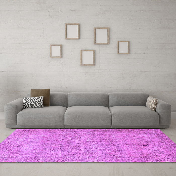 Machine Washable Abstract Purple Modern Area Rugs in a Living Room, wshabs826pur