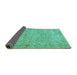 Sideview of Abstract Turquoise Modern Rug, abs826turq