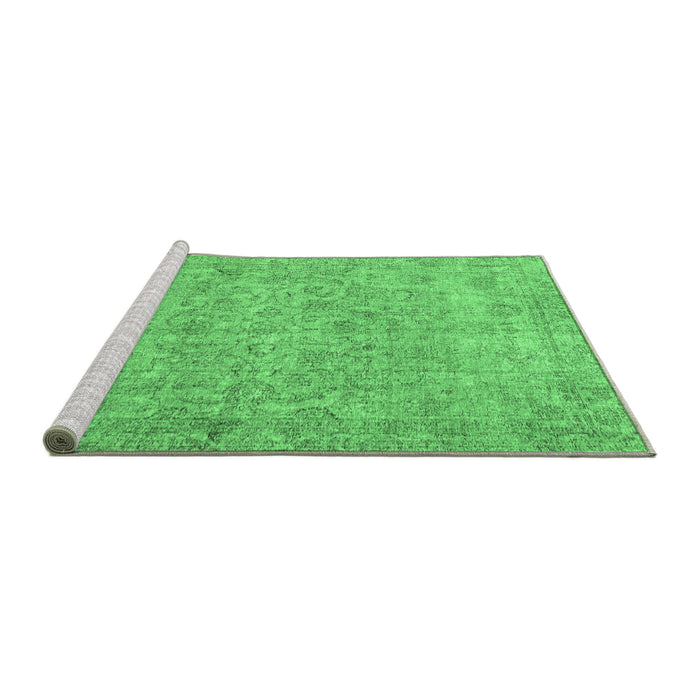 Sideview of Machine Washable Abstract Emerald Green Modern Area Rugs, wshabs826emgrn