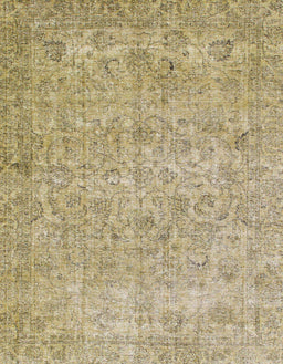 Machine Washable Abstract Ginger Brown Green Rug, wshabs826