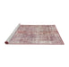 Sideview of Machine Washable Abstract Purple Pink Rug, wshabs827