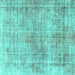 Square Abstract Turquoise Modern Rug, abs827turq