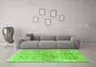 Machine Washable Abstract Green Modern Area Rugs in a Living Room,, wshabs827grn