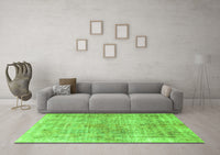 Machine Washable Abstract Green Modern Rug, wshabs827grn