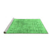 Sideview of Machine Washable Abstract Emerald Green Modern Area Rugs, wshabs827emgrn