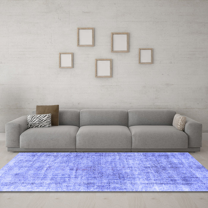 Machine Washable Abstract Blue Modern Rug in a Living Room, wshabs827blu
