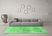 Machine Washable Abstract Emerald Green Modern Area Rugs in a Living Room,, wshabs827emgrn