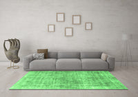 Machine Washable Abstract Emerald Green Modern Rug, wshabs827emgrn