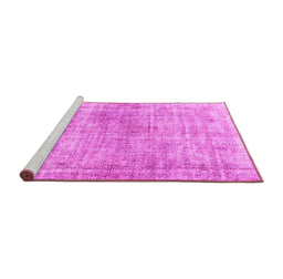 Sideview of Machine Washable Abstract Pink Modern Rug, wshabs827pnk