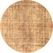 Round Abstract Brown Modern Rug, abs827brn