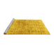 Sideview of Machine Washable Abstract Yellow Modern Rug, wshabs827yw