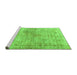 Sideview of Machine Washable Abstract Green Modern Area Rugs, wshabs827grn