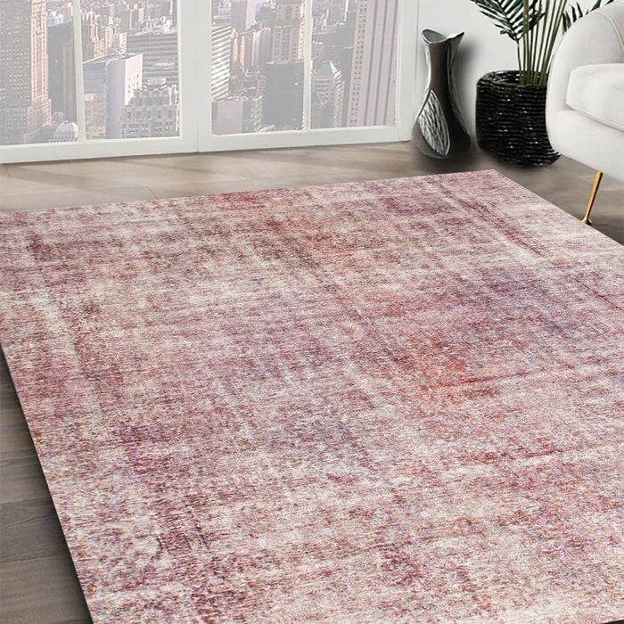 Machine Washable Abstract Purple Pink Rug in a Family Room, wshabs827