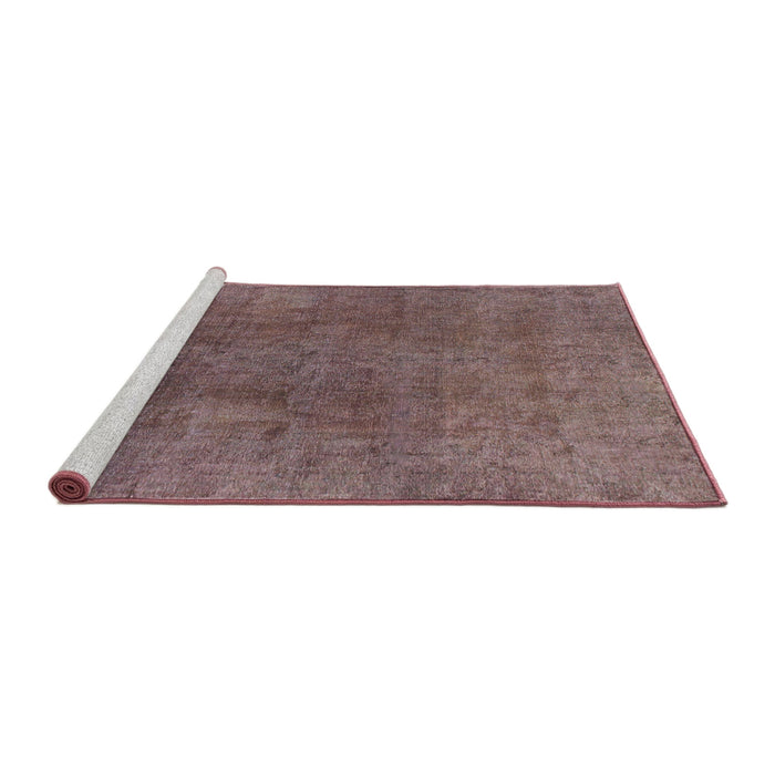 Sideview of Machine Washable Abstract Rosy Pink Rug, wshabs828