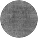 Round Machine Washable Abstract Gray Modern Rug, wshabs828gry