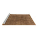 Sideview of Machine Washable Abstract Brown Modern Rug, wshabs828brn