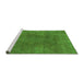 Sideview of Machine Washable Abstract Green Modern Area Rugs, wshabs828grn